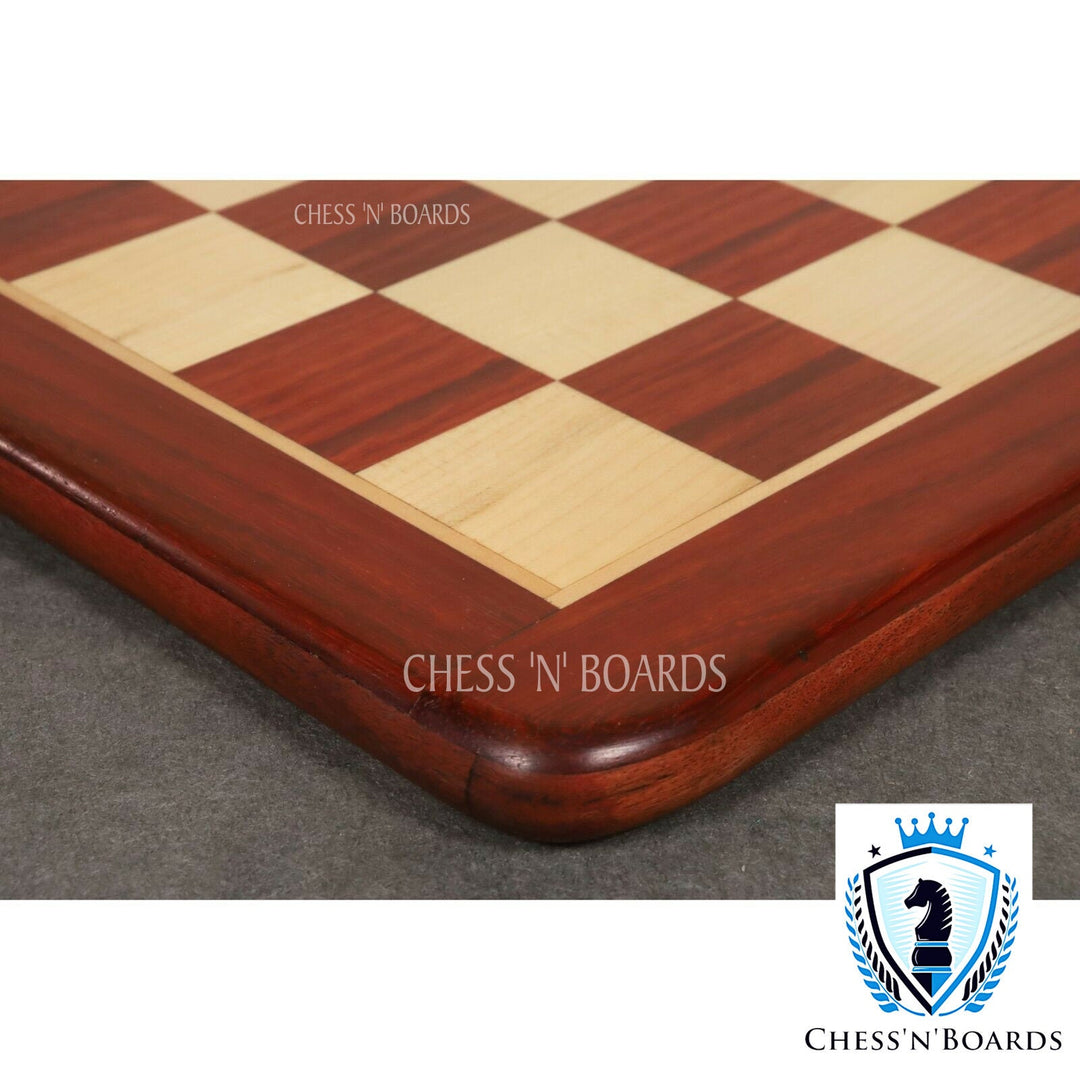 Handmade Classic Tournament Style Bud Rosewood Flat Chess Board - Chess'n'Boards