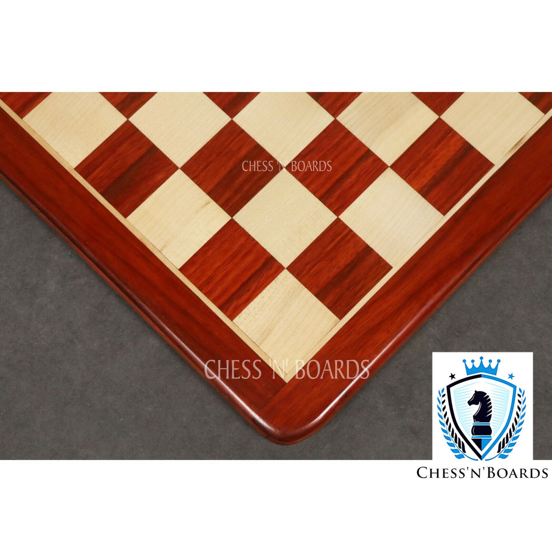 Handmade Classic Tournament Style Bud Rosewood Flat Chess Board - Chess'n'Boards