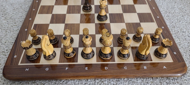 Burnt Russian Zagreb Tournament Chess Pieces - Chess'n'Boards