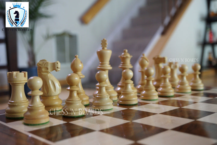 British Staunton Tournament Series Weighted Golden Rosewood Chess Pieces - Chess'n'Boards