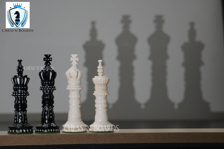 Unique Artistic Hand Carved King Cross Series Camel Bone Chess Pieces 4" King - Chess'n'Boards