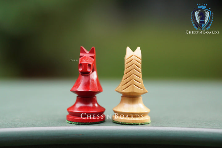 Reproduced Painted Romanian Hungarian National Tournament Chess Pieces - Chess'n'Boards