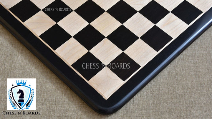 Handmade Ebony and Maple Wood Classic Tournament Flat Chessboard - Chess'n'Boards