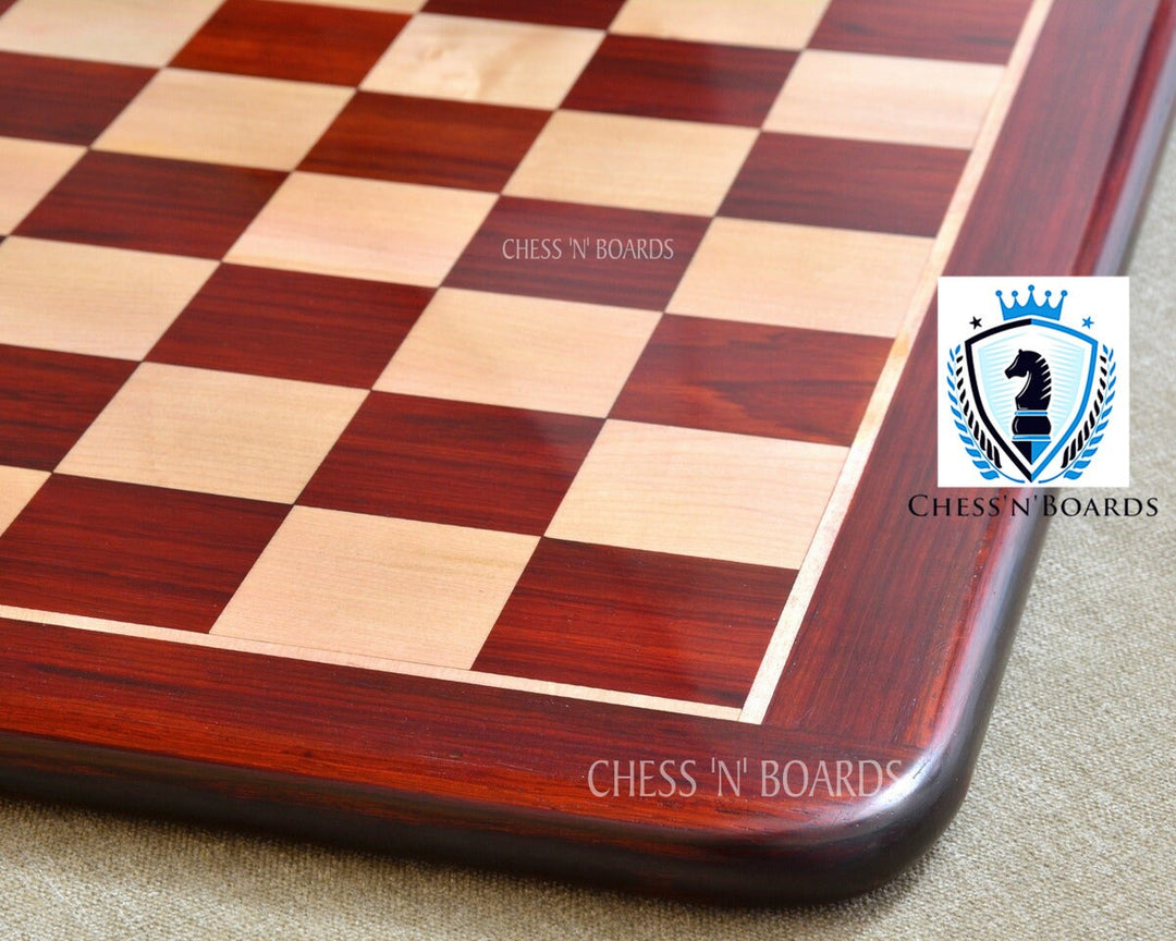 Handmade Classic Tournament Style Bud Rosewood Flat Chess Board - Chess'n'Boards
