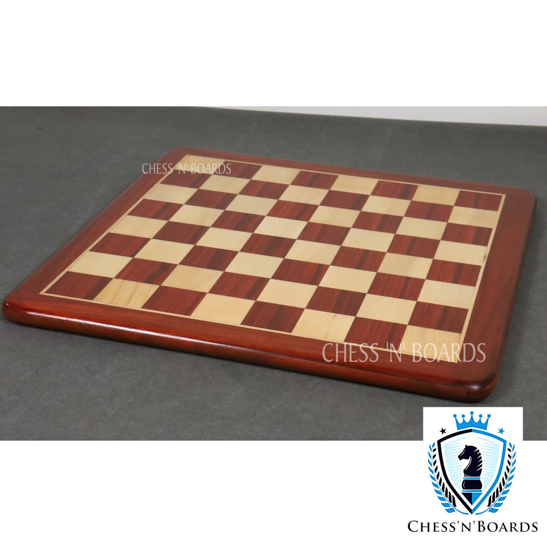 Handmade Classic Tournament Style Bud Rosewood Flat Chess Board - Chess'n'Boards