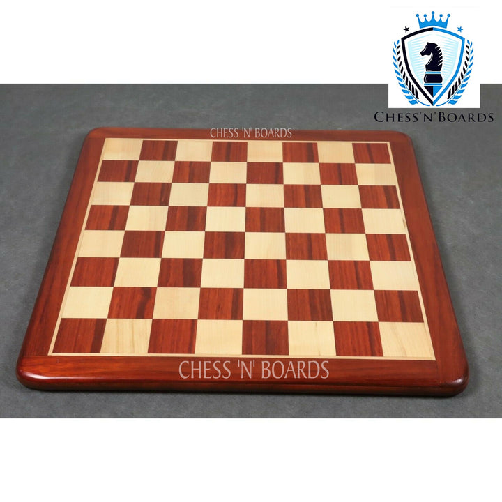 Handmade Classic Tournament Style Bud Rosewood Flat Chess Board - Chess'n'Boards
