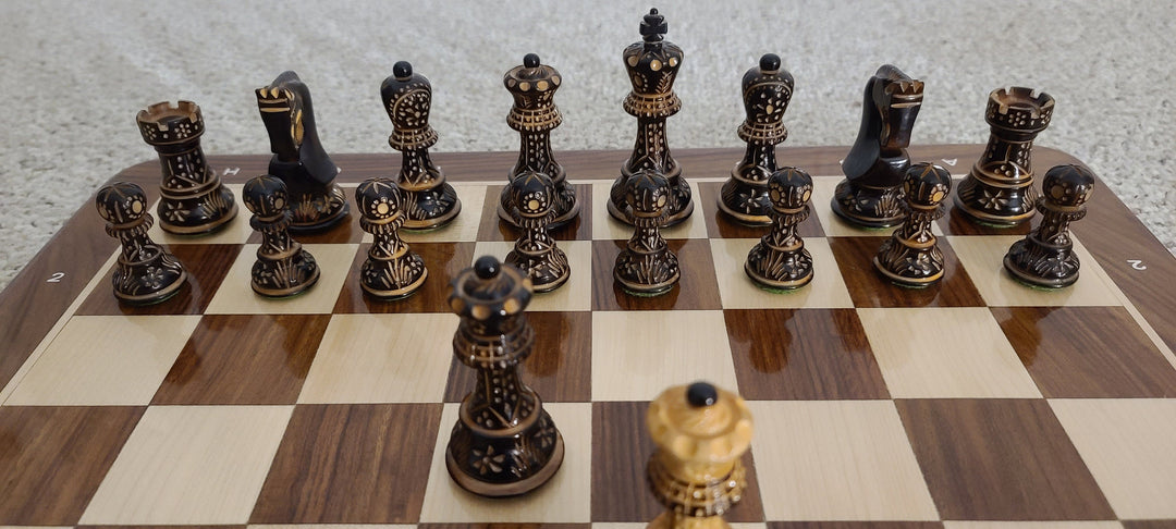 Burnt Russian Zagreb Tournament Chess Pieces - Chess'n'Boards