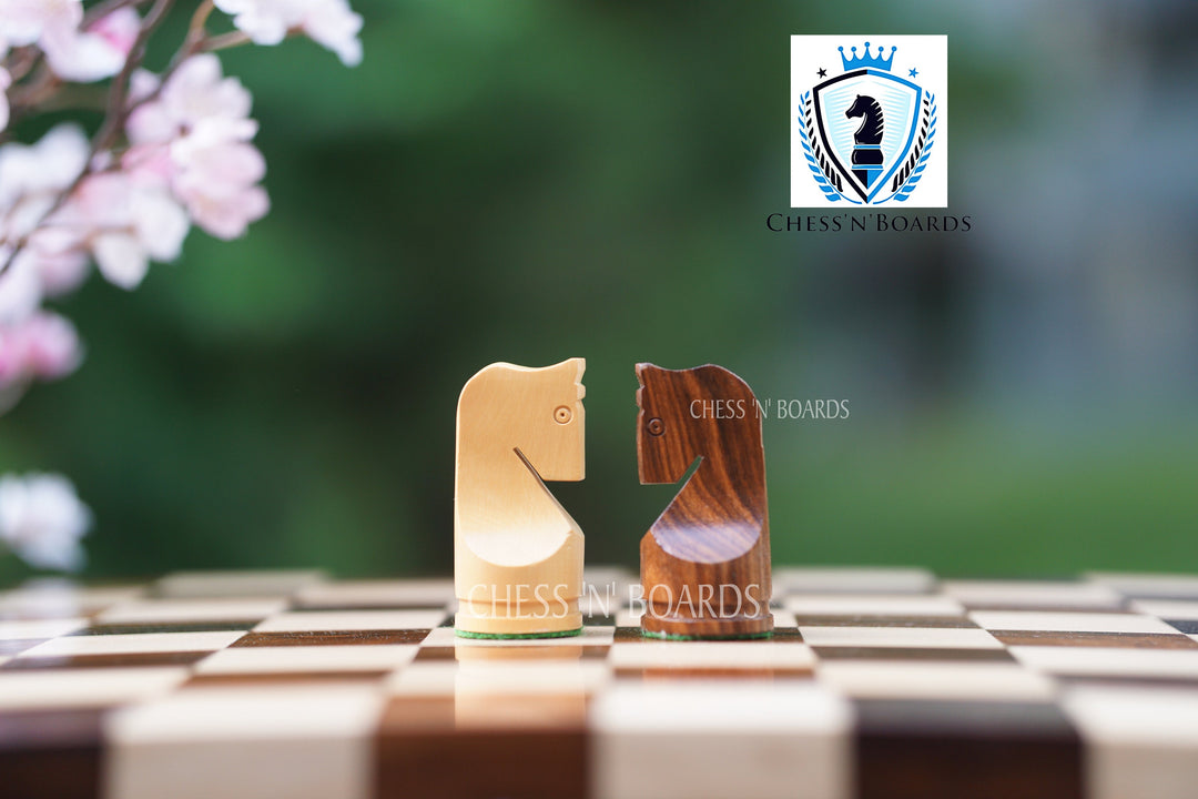 Reproduced 4 Inchh King Russian Poni Style Chess set/ Minimalist Style Chess Pieces - Chess'n'Boards