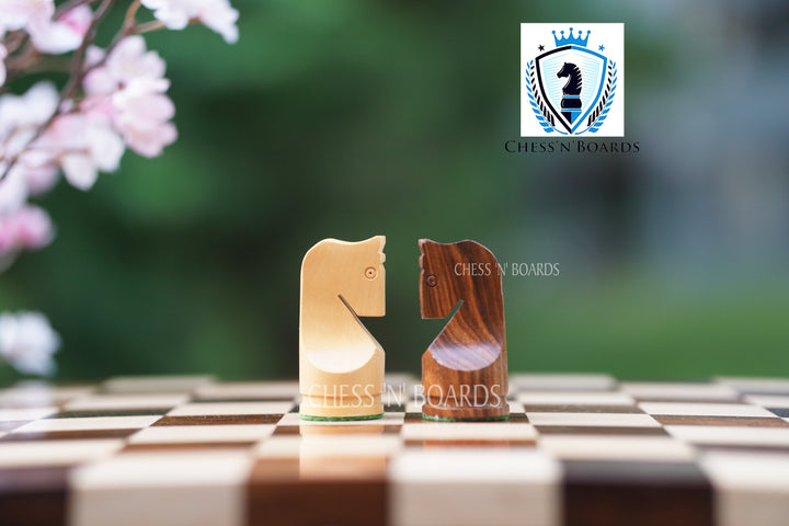 Reproduced 4 Inchh King Russian Poni Style Chess set/ Minimalist Style Chess Pieces - Chess'n'Boards