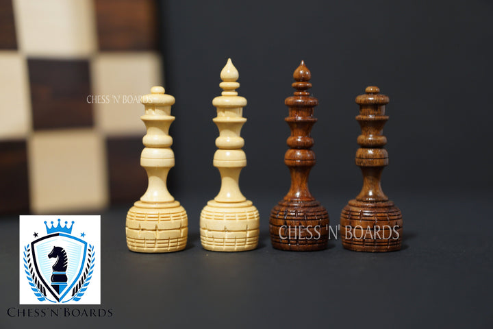 Professional Rose Wood Chess Set with 32 International Royal Carving Chess Pieces 16" x 16" Inches Best - Chess'n'Boards