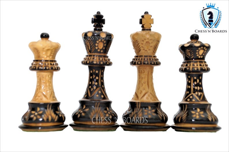 Burnt Russian Zagreb Tournament Chess Pieces - Chess'n'Boards