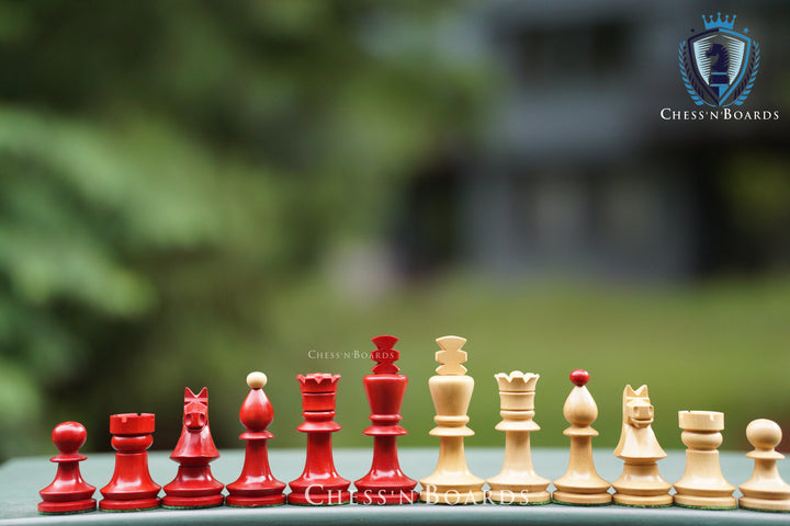 Reproduced Painted Romanian Hungarian National Tournament Chess Pieces - Chess'n'Boards