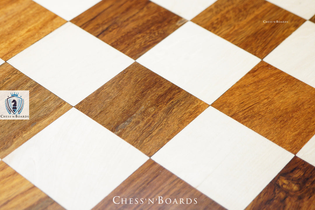 Tournament Size 25" Sheesham and Maple Chess Board with Molded Edge - Chess'n'Boards