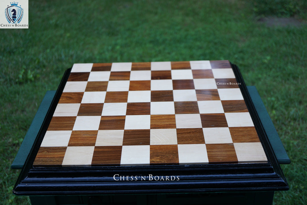 Tournament Size 25" Sheesham and Maple Chess Board with Molded Edge - Chess'n'Boards