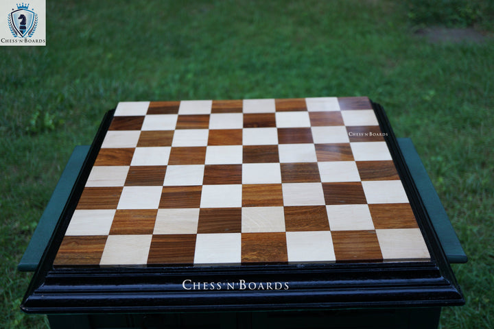 Tournament Size 25" Sheesham and Maple Chess Board with Molded Edge - Chess'n'Boards