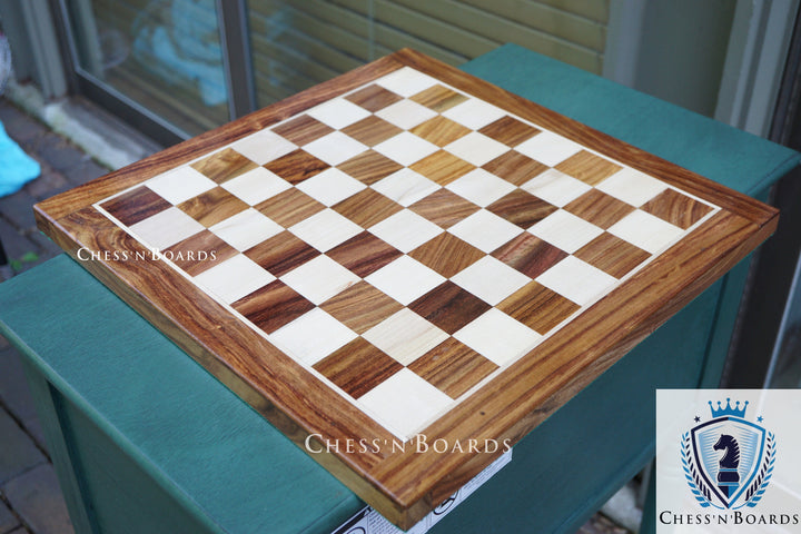 Square Shaped Classic Tournament Chess Board Golden Rosewood - Chess'n'Boards