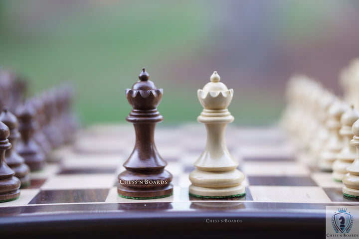 Hand Carved Taj Series Weighted Rosewood Chess Pieces with 2 Extra Queens - Chess'n'Boards