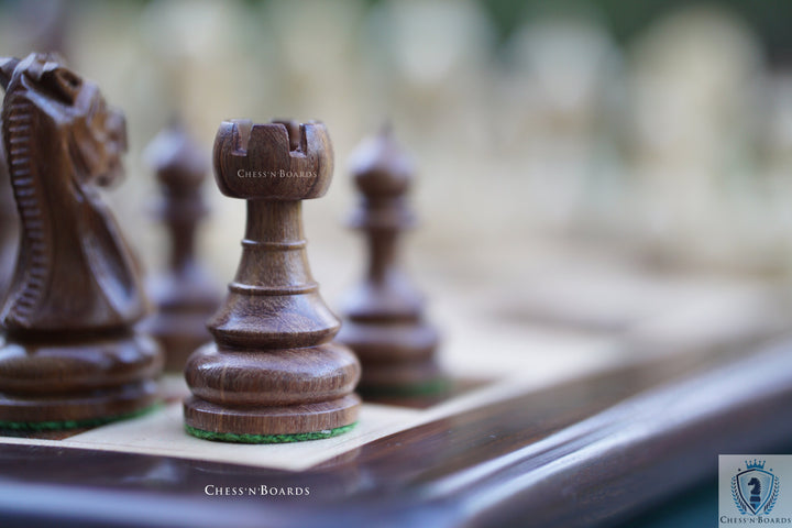 Hand Carved Taj Series Weighted Rosewood Chess Pieces with 2 Extra Queens - Chess'n'Boards