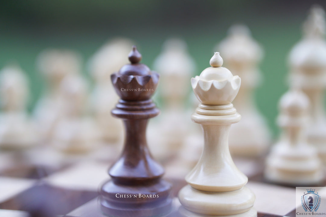 Hand Carved Taj Series Weighted Rosewood Chess Pieces with 2 Extra Queens - Chess'n'Boards