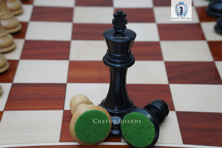 Combo Chess Set | Rio Staunton Series, Biggy Knight Chess Pieces with Padauk Chess Board - Chess'n'Boards