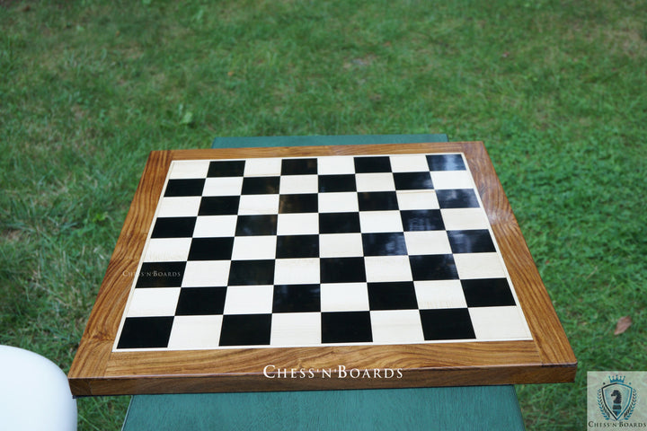 End Grain Finish, 16 Inch Ebony Chess Board | Flat Felted Chess Board - Chess'n'Boards
