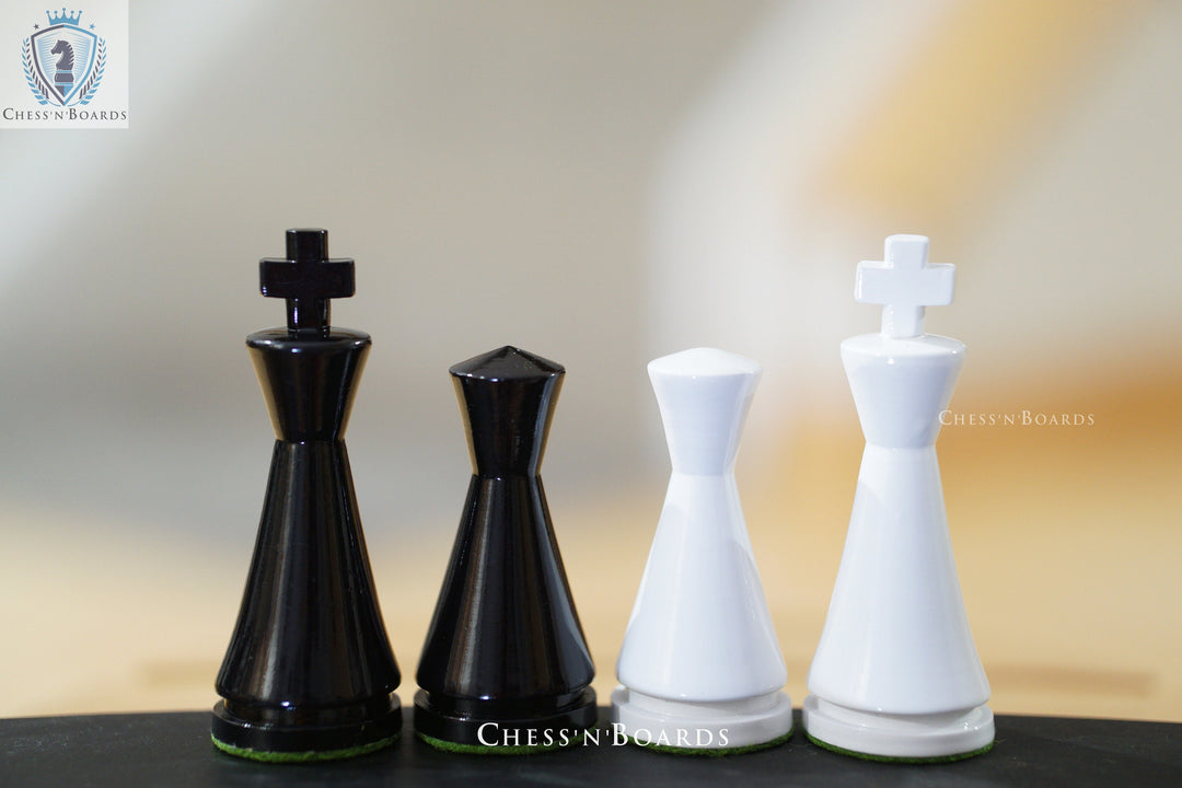 Painted Russian Poni Style Chess Pieces King 4" - Chess'n'Boards