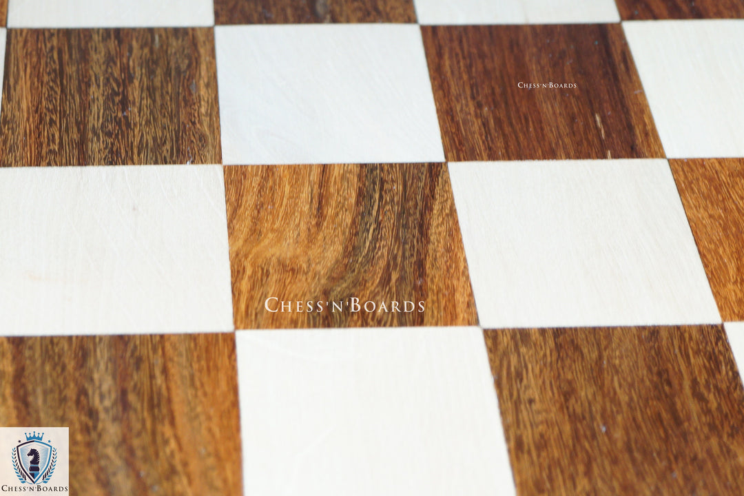 Tournament Size 25" Sheesham and Maple Chess Board with Molded Edge - Chess'n'Boards