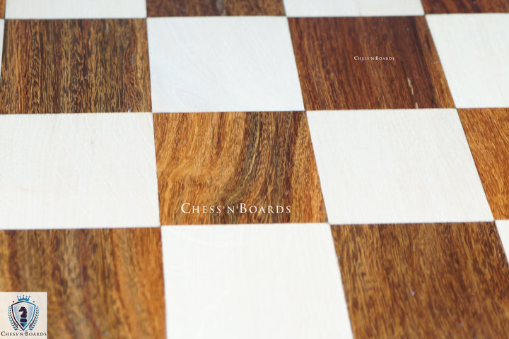Tournament Size 25" Sheesham and Maple Chess Board with Molded Edge - Chess'n'Boards