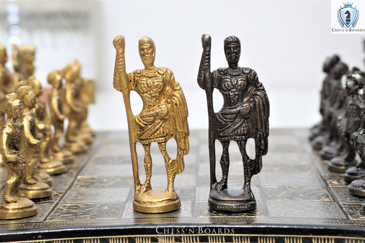 Collectible Premium Brass Chess Pieces, Antique Showpiece - Chess'n'Boards