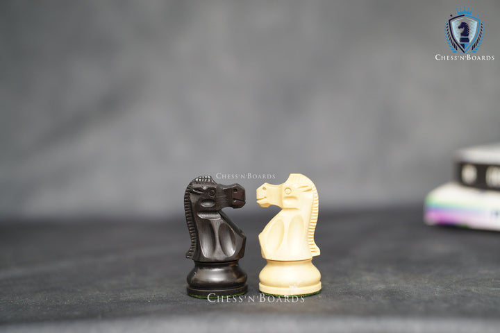 Deluxe Old Club British Staunton Tournament Series Chess Pieces with Ebonized Boxwood - Chess'n'Boards