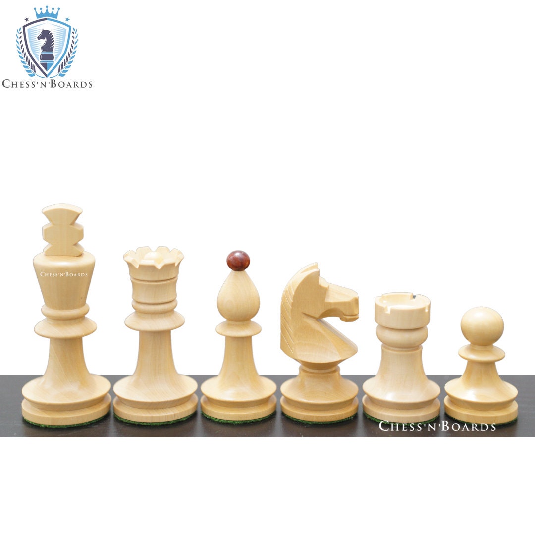 Reproduced Romanian Hungarian National Tournament Chess Pieces in Glossy Finish - Chess'n'Boards