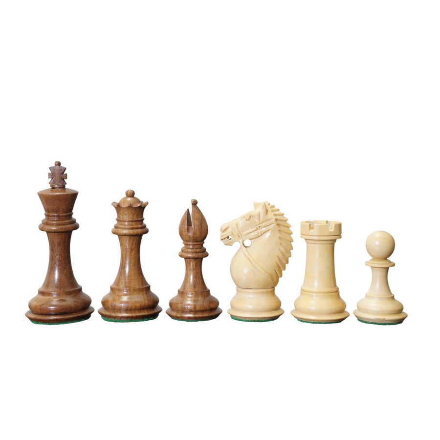 Rio Staunton Style Chess Pieces, Biggy Knight Chess Set, Triple Weighted, King Height 4" - Chess'n'Boards