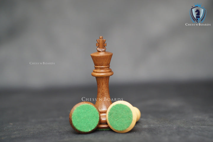 Rio Staunton Style Chess Pieces, Biggy Knight Chess Set, Triple Weighted, King Height 4" - Chess'n'Boards
