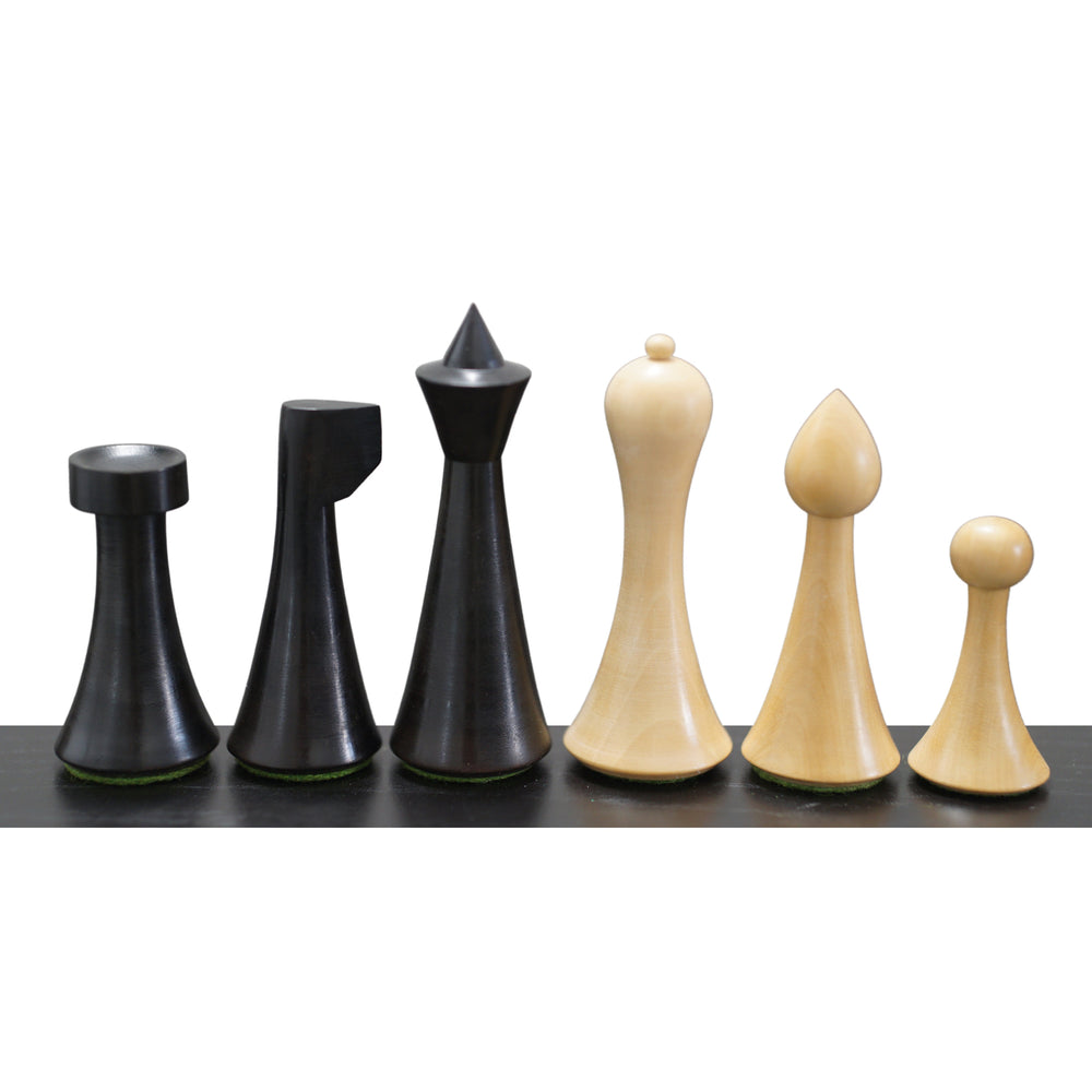 Reproduced Eboized Hermann Ohme Minimalist Style Weighted Chess Pieces - Chess'n'Boards