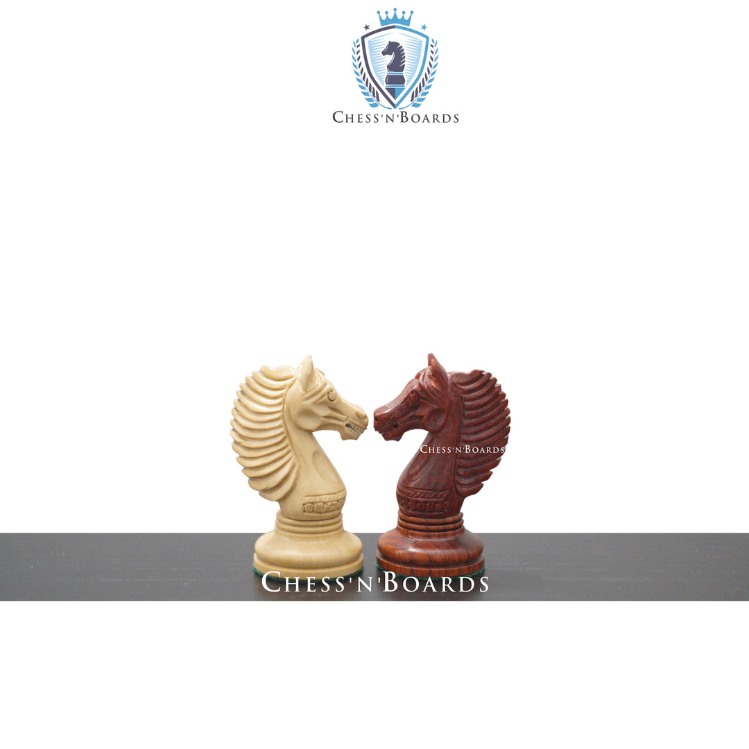 Copenhagen Series Staunton Style King's Bridle Triple Weighted Luxury Chess Pieces in Budrosewood - Chess'n'Boards