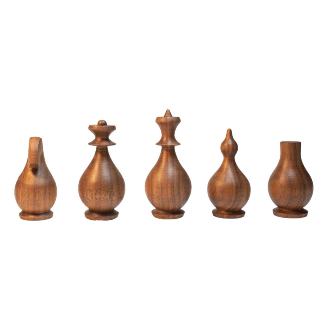 Modern Minimalist Design Golden Rosewood and Boxwood Chess Pieces - Chess'n'Boards