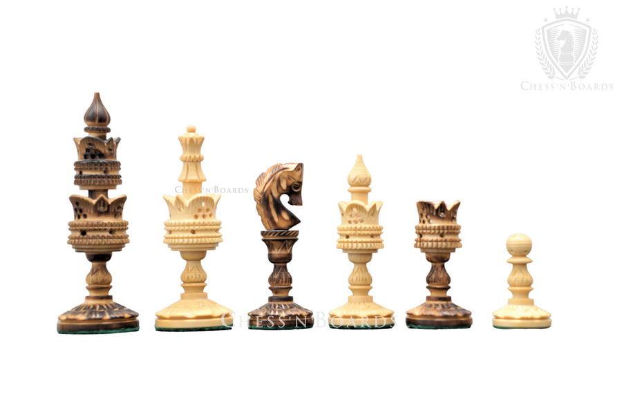 Burnt Lotus Series/ Modern Selenus Series Chess Pieces - Chess'n'Boards