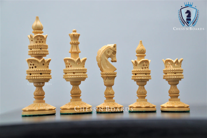Burnt Lotus Series/ Modern Selenus Series Chess Pieces - Chess'n'Boards