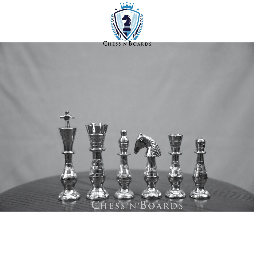 Majestic Series Brass Chess Set chess pieces-3.5" King luxury metal chess pieces - Chess'n'Boards