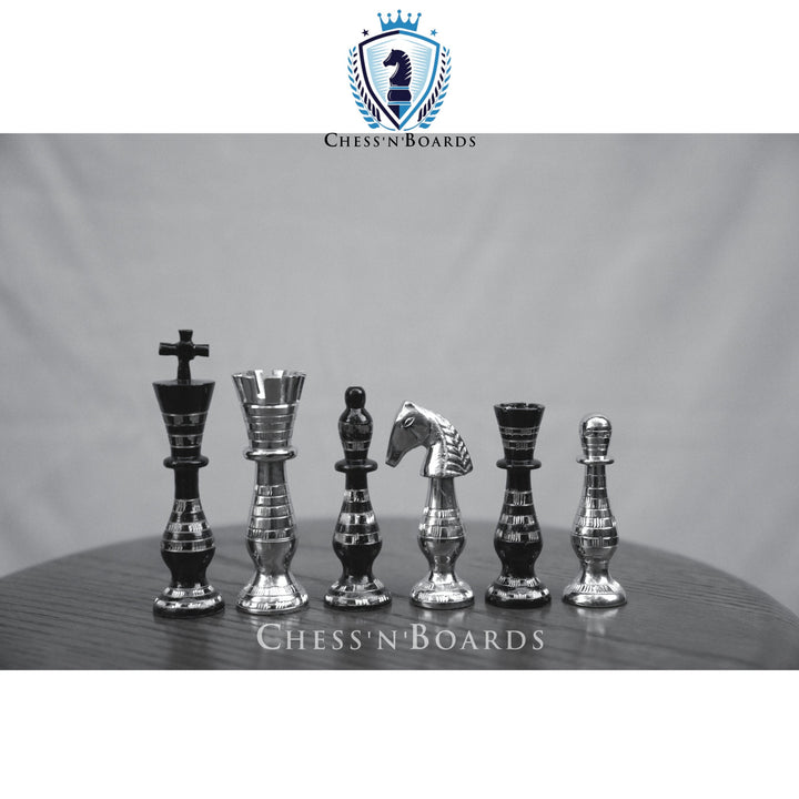 Majestic Series Brass Chess Set chess pieces-3.5" King luxury metal chess pieces - Chess'n'Boards