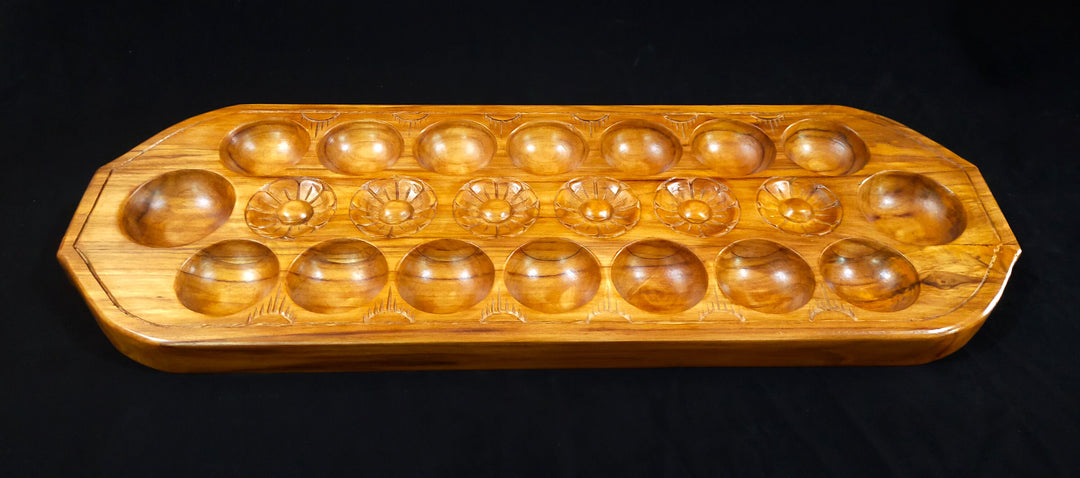 Riesiges Mancala-Spiel aus Holz im offenen Format | Ali Guli Mane - Pallanguli | Vamana Guntalu | Traditionelle Tamaala-Spiele