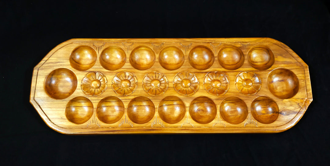 Riesiges Mancala-Spiel aus Holz im offenen Format | Ali Guli Mane - Pallanguli | Vamana Guntalu | Traditionelle Tamaala-Spiele