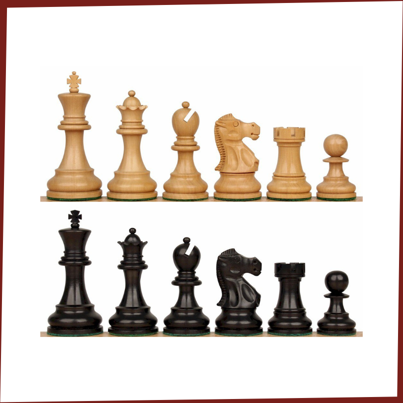 Ebonized & Natural Boxwood Chess Pieces