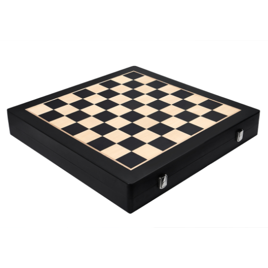 The Ruffian American Series Staunton Triple Weighted Chess Pieces in Ebonized Boxwood / Boxwood - 4.8" King