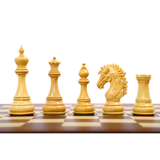The Ruffian American Series Staunton Pièces d'échecs triples lestées en bois de rose/boîte – 12,2 cm King
