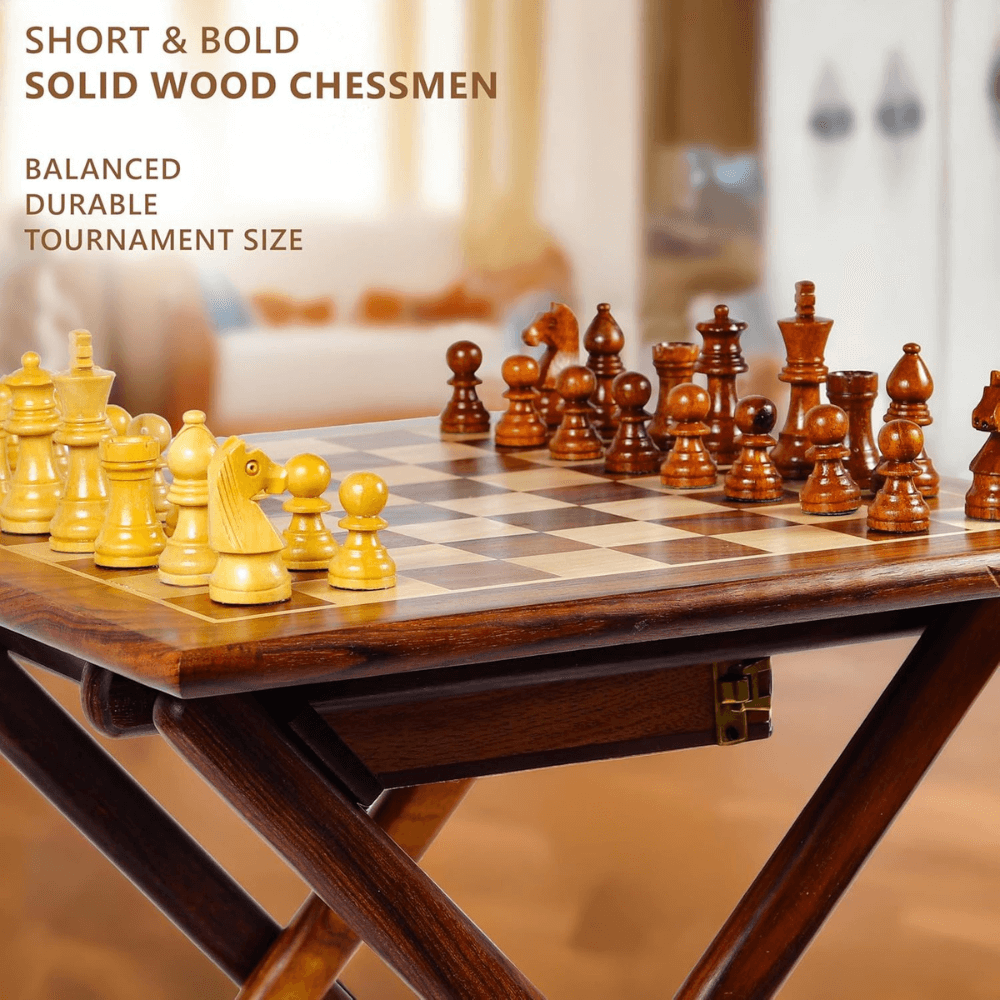 Magnetic Wooden Chess Set with Folding Stand & Storage Drawer – 12 x 12 Inch - Chess'n'Boards