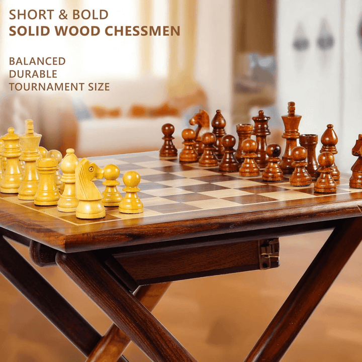 Magnetic Wooden Chess Set with Folding Stand & Storage Drawer – 12 x 12 Inch - Chess'n'Boards