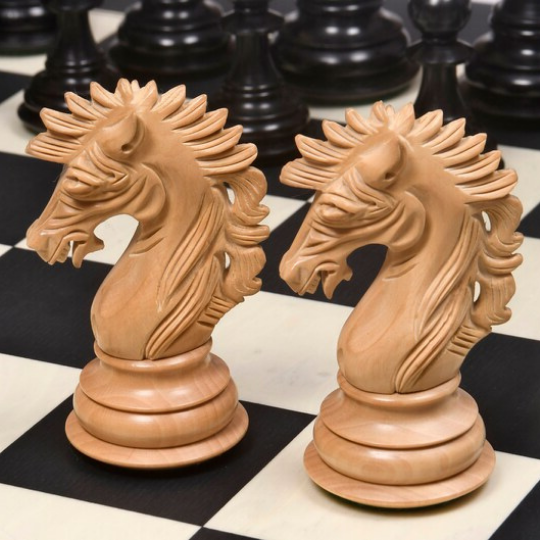 The Ruffian American Series Staunton Chess Pieces in Ebonized Boxwood