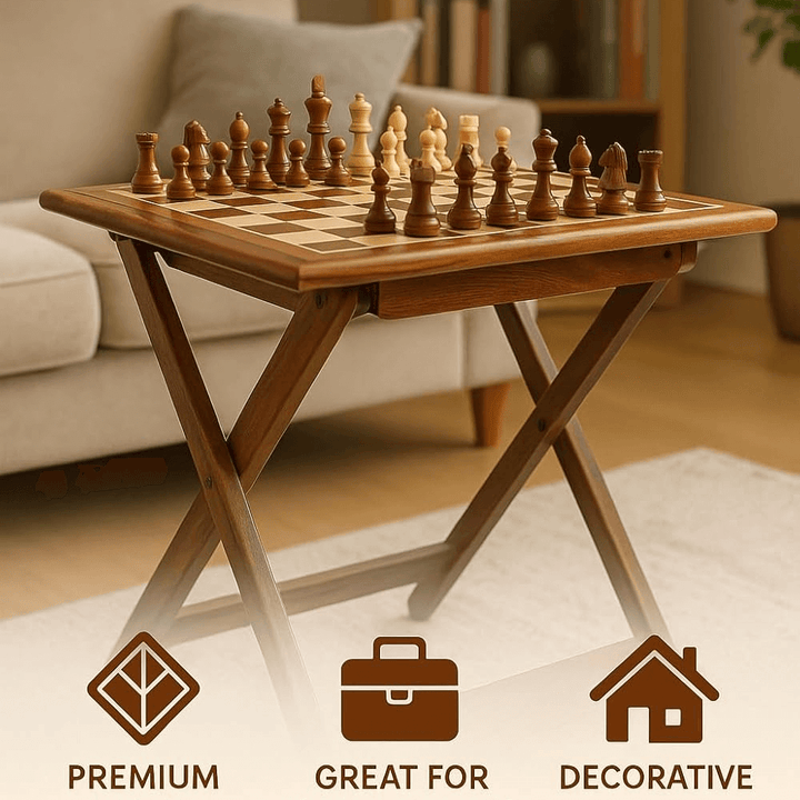 Magnetic Wooden Chess Set with Folding Stand & Storage Drawer – 12 x 12 Inch - Chess'n'Boards