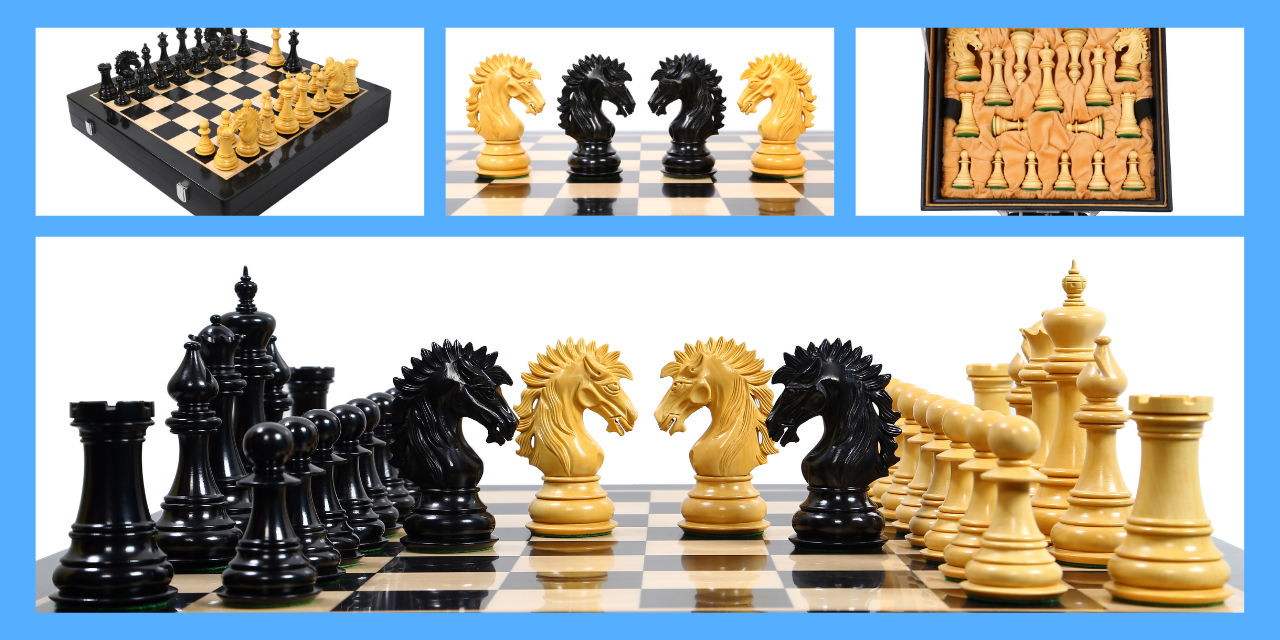 Burnt Rio Staunton 4.2 King Triple Weighted Luxury Chess Pieces